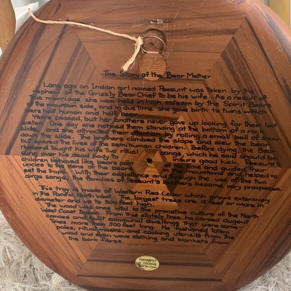 Vintage First Nations Bear Mother
Painted Cedar Wooden Wall
Hanging Plate - Picture 8 of 17